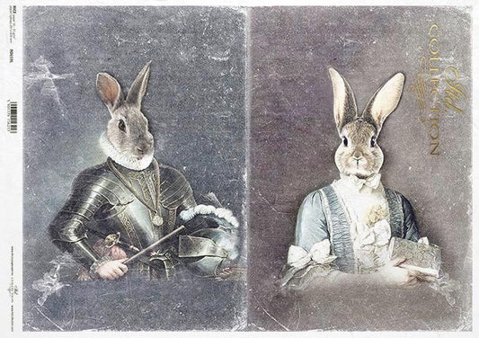 Decoupage Paper - ITD - A3 - R0659 - Bunny Costume Leather - Rice Paper