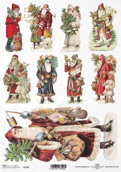 Decoupage Paper - ITD - A4 - R1300 - Christmas Santa Set 9 - Rice Paper
