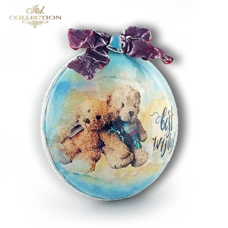 Decoupage Paper - ITD - A4 - R1639 - Teddy Bears with Squirrels and Moose - Rice Paper