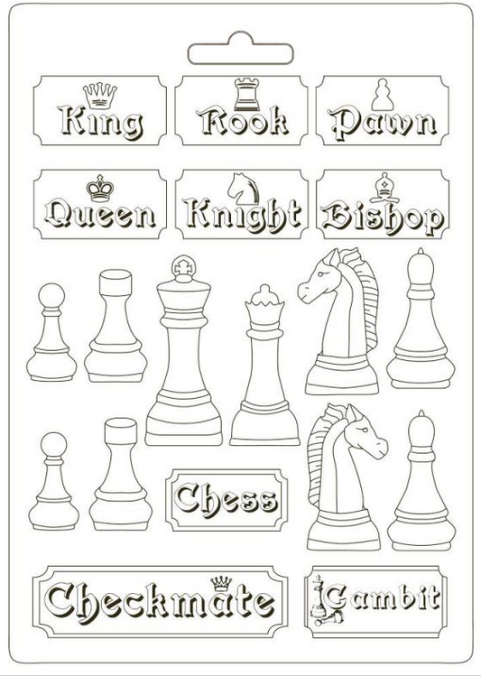 Stamperia - Art Stories - K3PTA4507 - Moulds - Soft A5 - Alice Chessboard