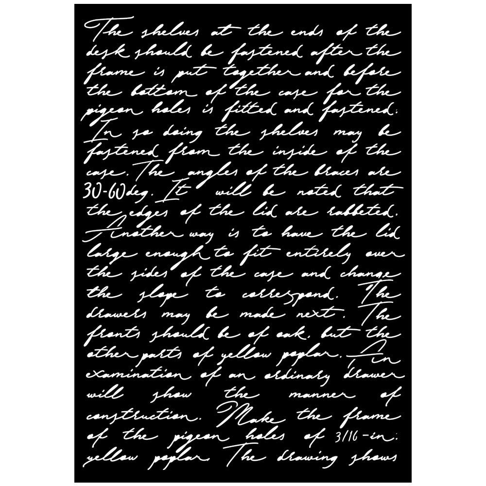 Stamperia - Art Stories - KSTDA3005 - Stencils - A3 - Writings
