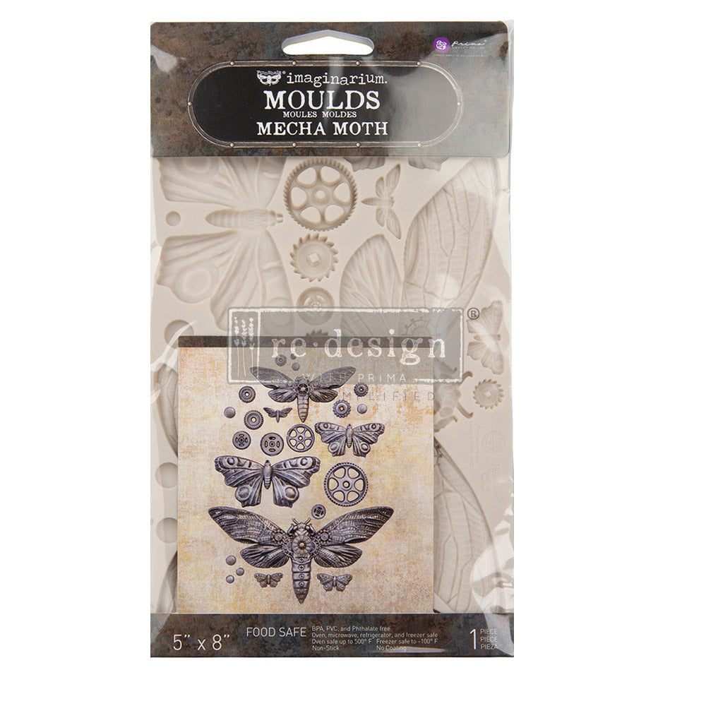 Decor Moulds - redesign - Mecha Moth (Finnabair)- 5"x8"x8mm