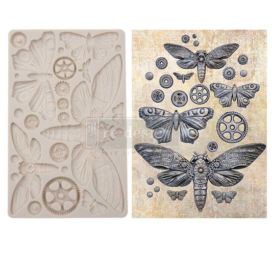 Decor Moulds - redesign - Mecha Moth (Finnabair)- 5"x8"x8mm