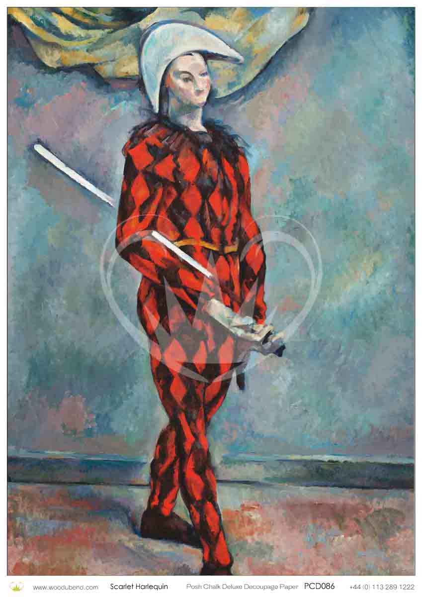 Decoupage Paper - Posh - PCD086 - Scarlet Harlequin - A3 (11.7"x16.5") Rice Paper