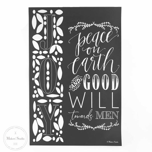 Stencils - A Makers Studio - Peace on Earth - 12" x 18"