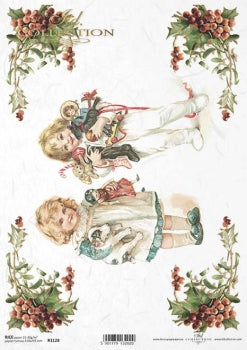 Decoupage Paper - ITD - A4 - R1128 - Christmas Children & Toys - Rice Paper