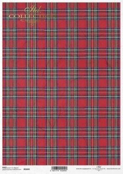 Decoupage Paper - ITD - A4 - R1644 - Background Plaid Red Green Blue - Rice Paper