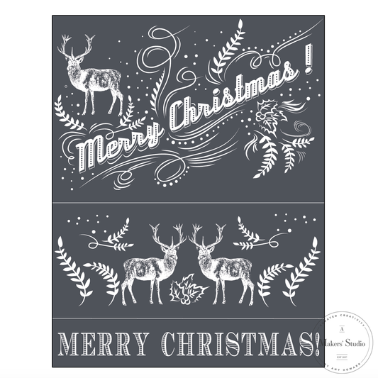 Stencils - A Makers Studio - Reindeer Here - 8.5" x 11"
