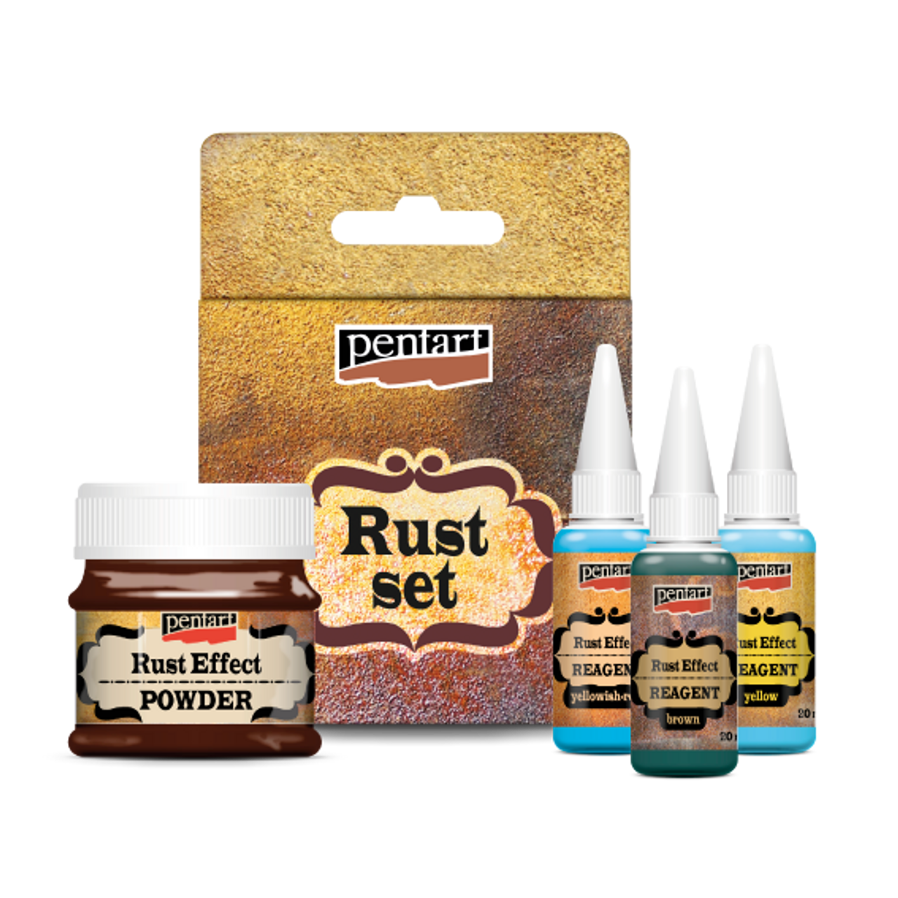 Pentart - Effect - Rust Effect - Natural Rust - 4 piece Set