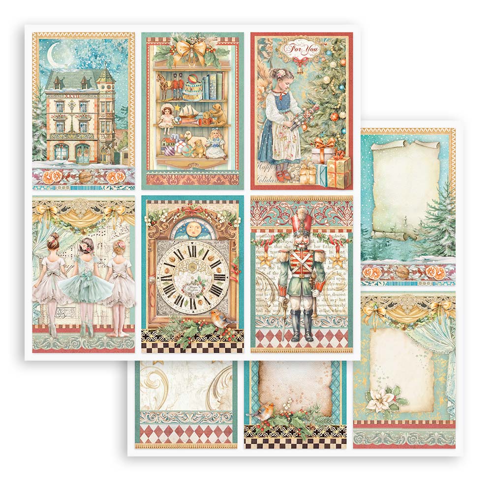 Scrapbook Paper - Stamperia - SBB1015 - 12x12 - Double Face Single Sheet - The Nutcracker 6 cards