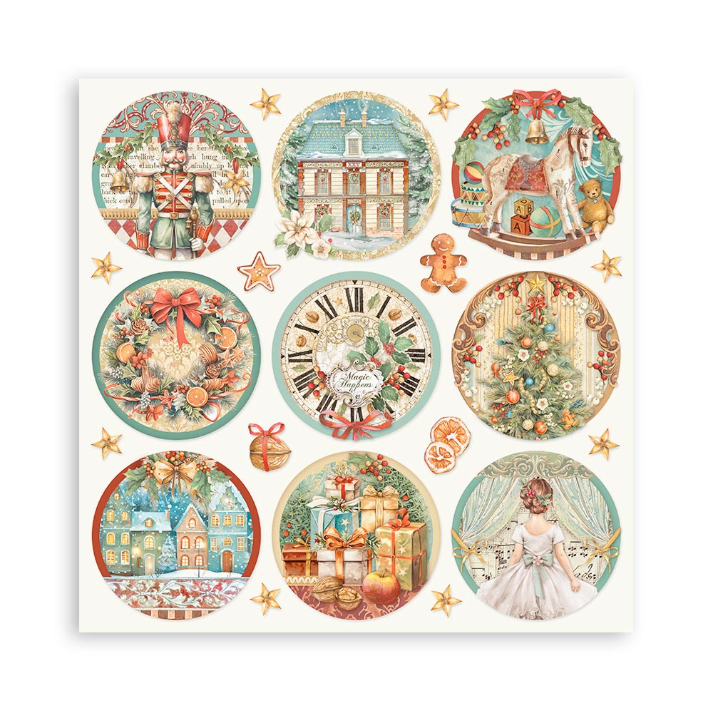Scrapbook Paper - Stamperia - SBB1016 - 12x12 - Double Face Single Sheet - The Nutcracker Rounds