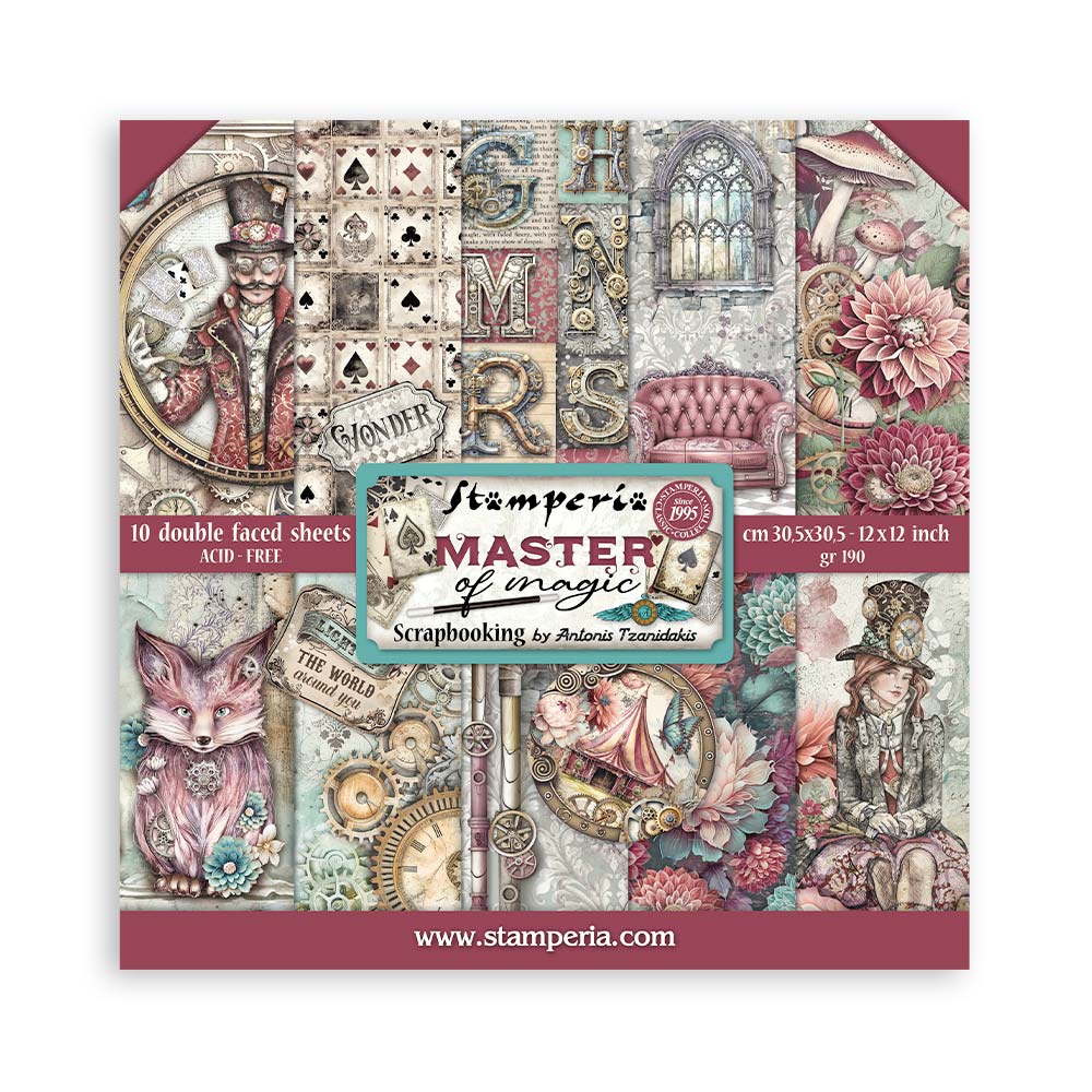 Scrapbook Paper - Stamperia - SBBL166 - 12X12 - Master of Magic
