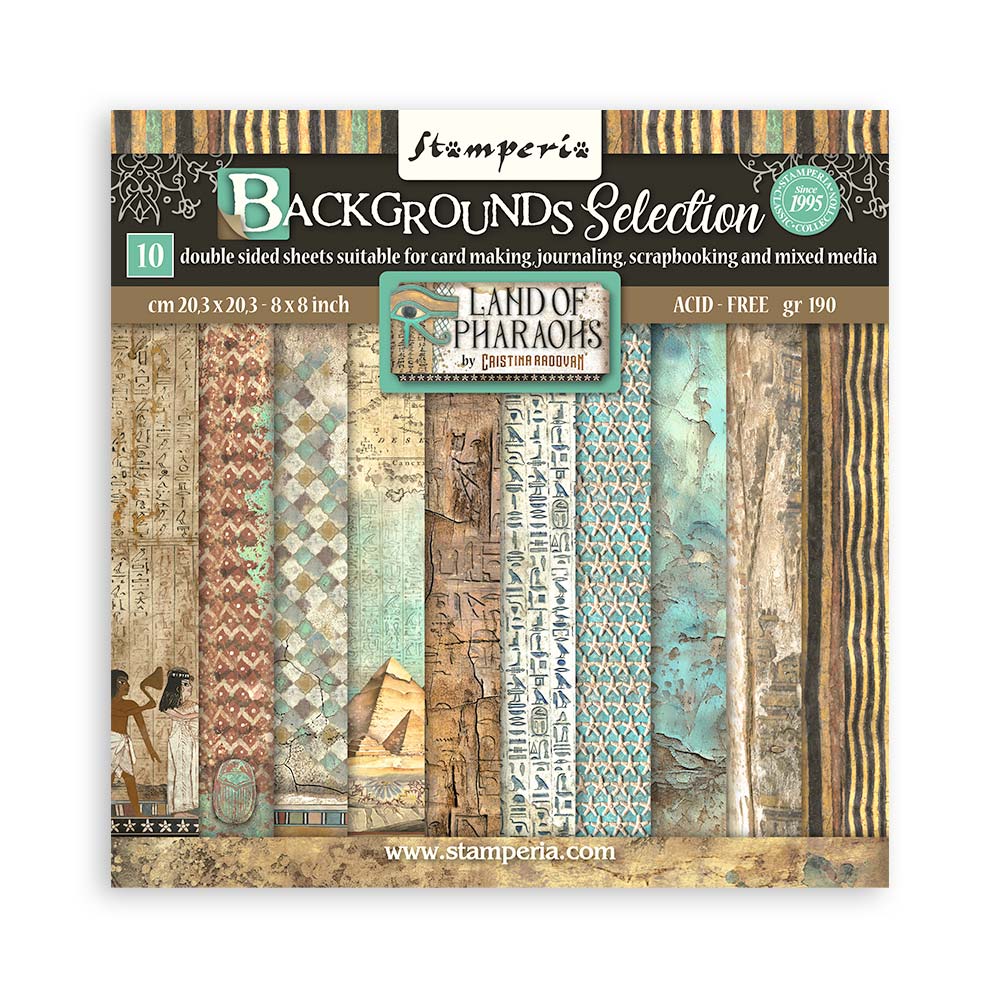 Scrapbook Paper - Stamperia - SBBS106 - 8x8 - 10sheet Pad - Land of Pharaohs