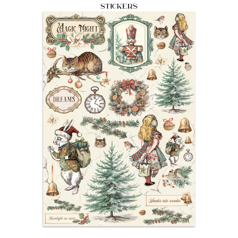 Scrapbook Paper - Stamperia - SBJK03 - Junk Journal - Alice in Christmas