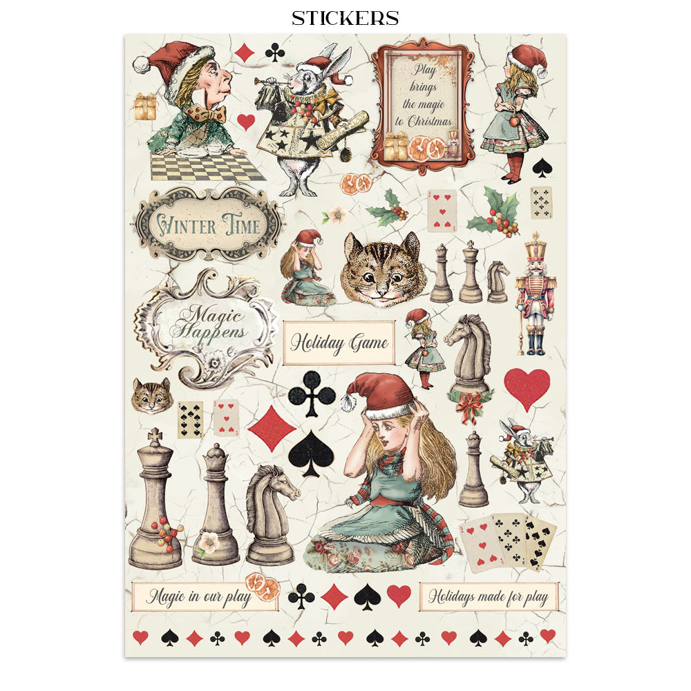 Scrapbook Paper - Stamperia - SBJK03 - Junk Journal - Alice in Christmas