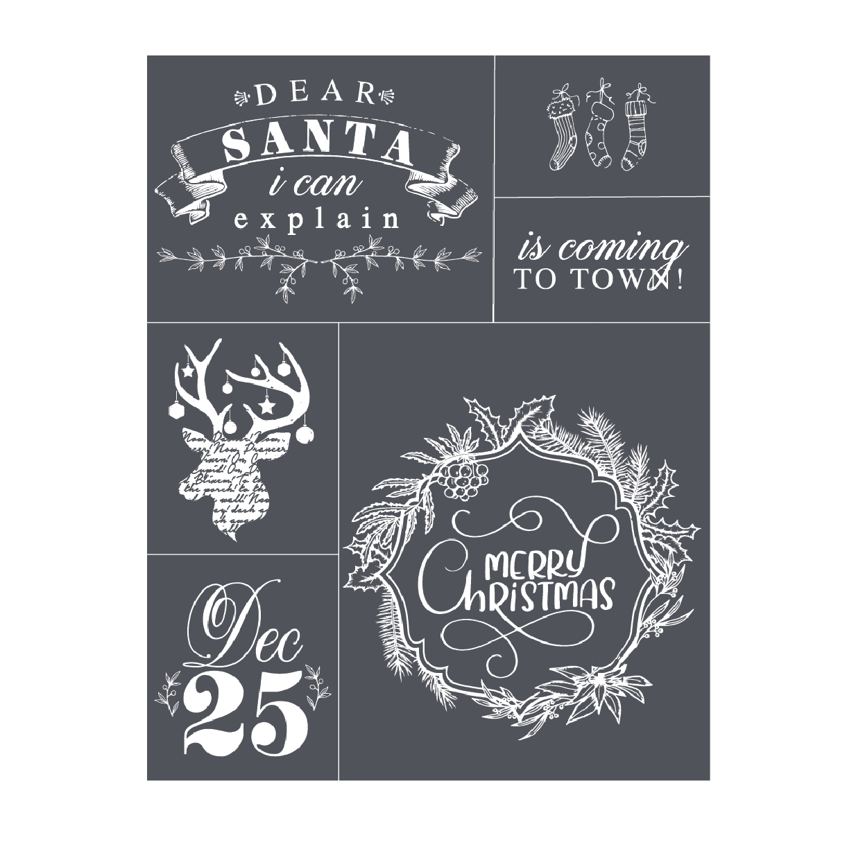 Stencils - A Makers Studio - Santa - 8.5" x 11"