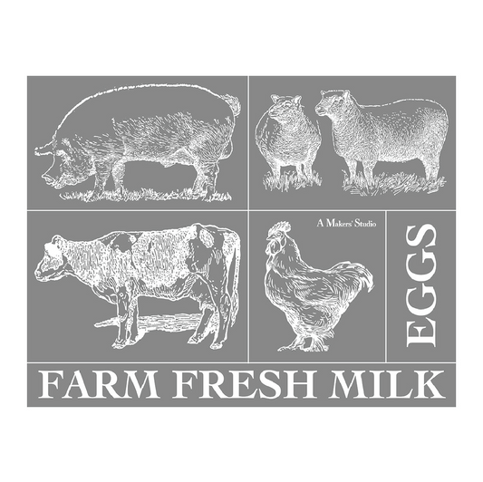 Stencils - A Makers Studio - Farm Animals - 8.5" x 11"