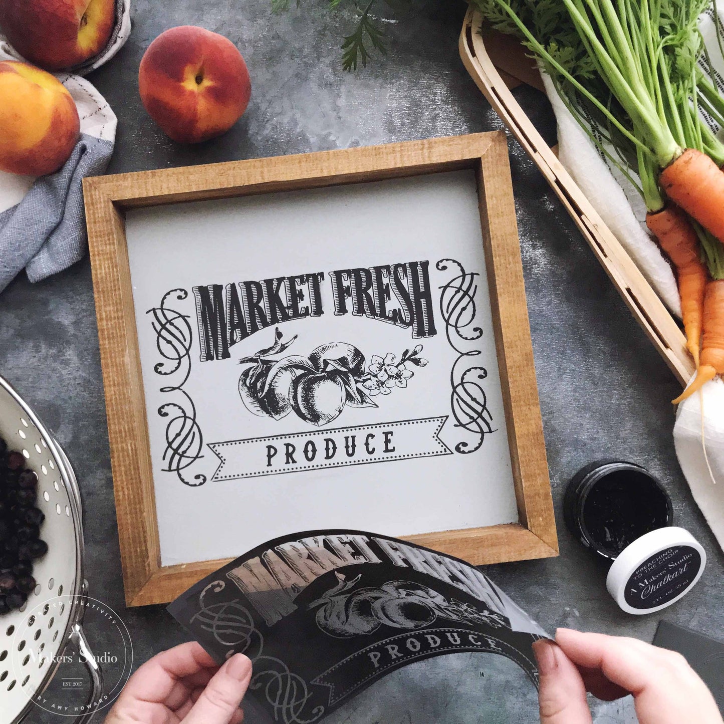 Stencils - A Makers Studio - Sweet as a Peach - 8.5" x 11"