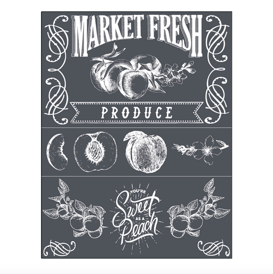 Stencils - A Makers Studio - Sweet as a Peach - 8.5" x 11"