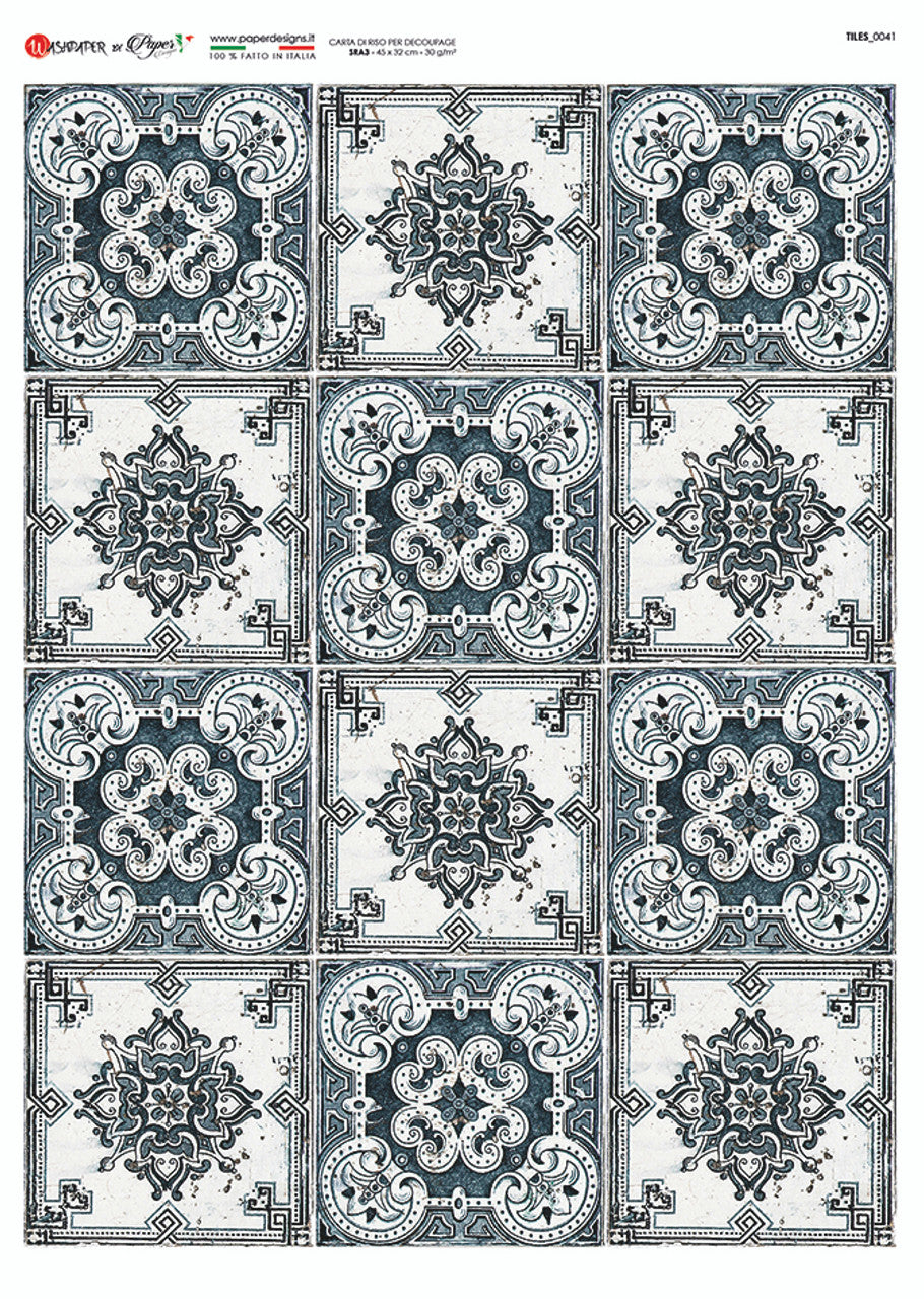 Decoupage Paper - Paper Design - A4 - Tile0041 - Rice Paper