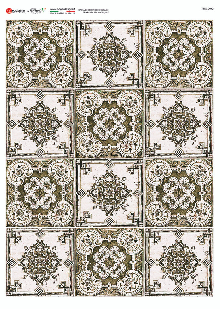 Decoupage Paper - Paper Design - A4 - Tile0042 - Rice Paper