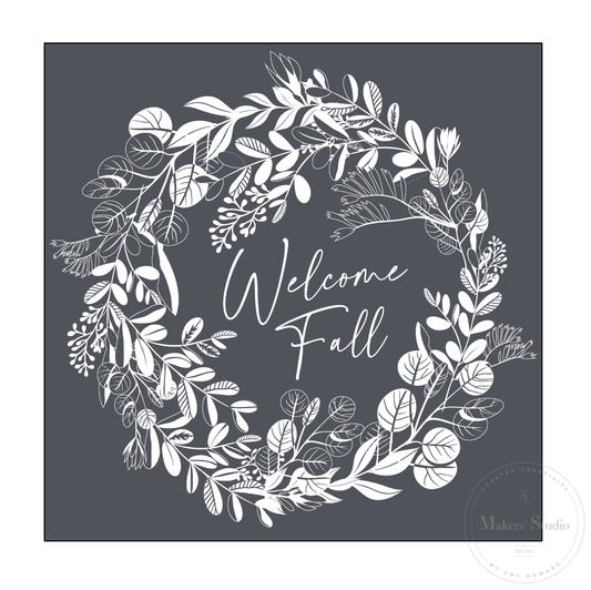 Stencils - A Makers Studio - Welcome Fall Wreath - 12 x 12"
