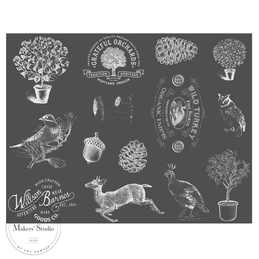 Stencils - A Makers Studio - Woodland Creatures - 8.5" x 11"