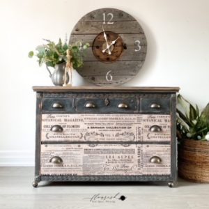 Decoupage Paper - redesign - 19"x30" - Floral Text - Tissue
