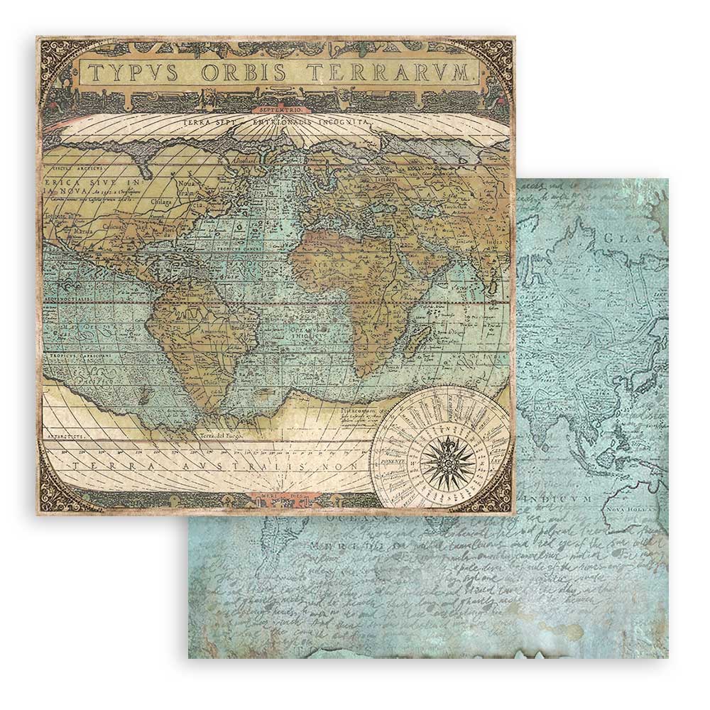 Scrapbook Paper - Stamperia - SBBL028 - 12X12 - Around the World