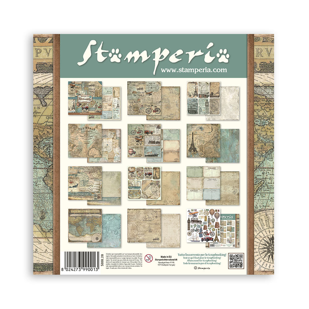 Scrapbook Paper - Stamperia - SBBL028 - 12X12 - Around the World