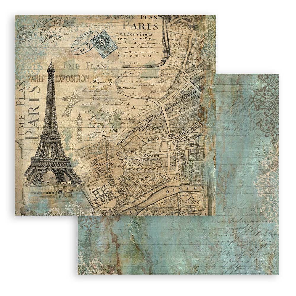 Scrapbook Paper - Stamperia - SBBL028 - 12X12 - Around the World