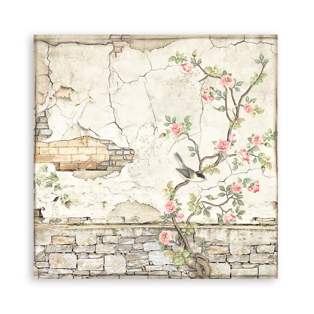 Scrapbook Paper - Stamperia - SBBS008 - 8x8 - 10sheet Pad - House of Roses