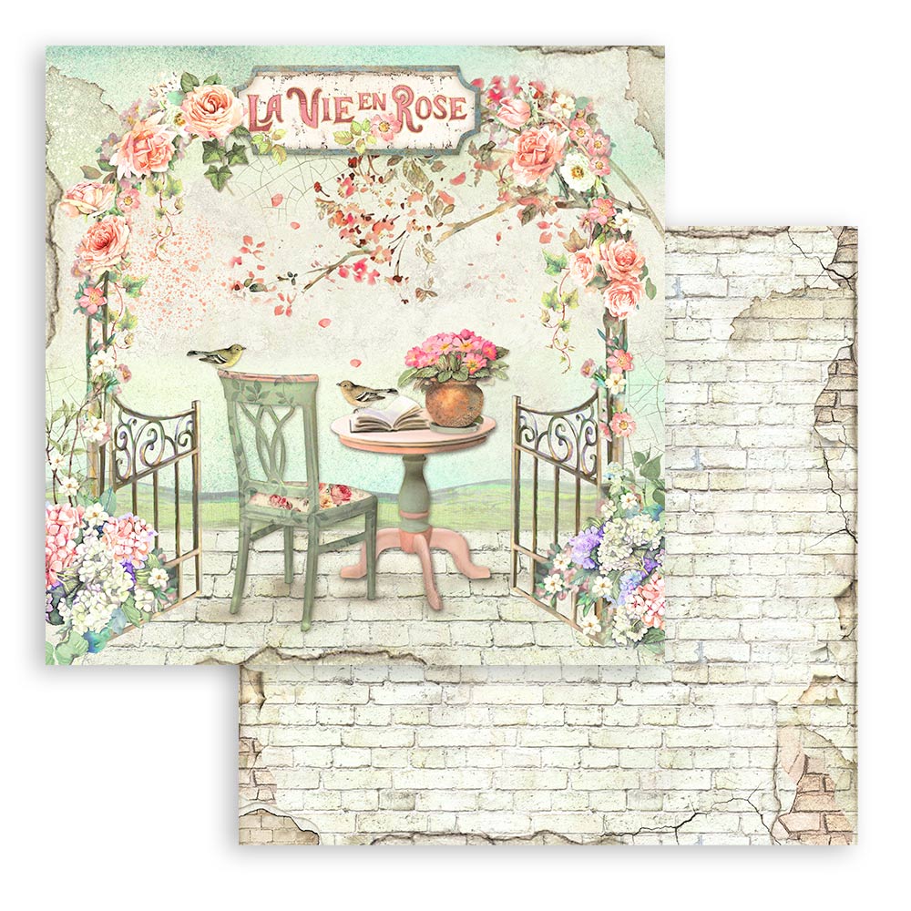 Scrapbook Paper - Stamperia - SBBS008 - 8x8 - 10sheet Pad - House of Roses