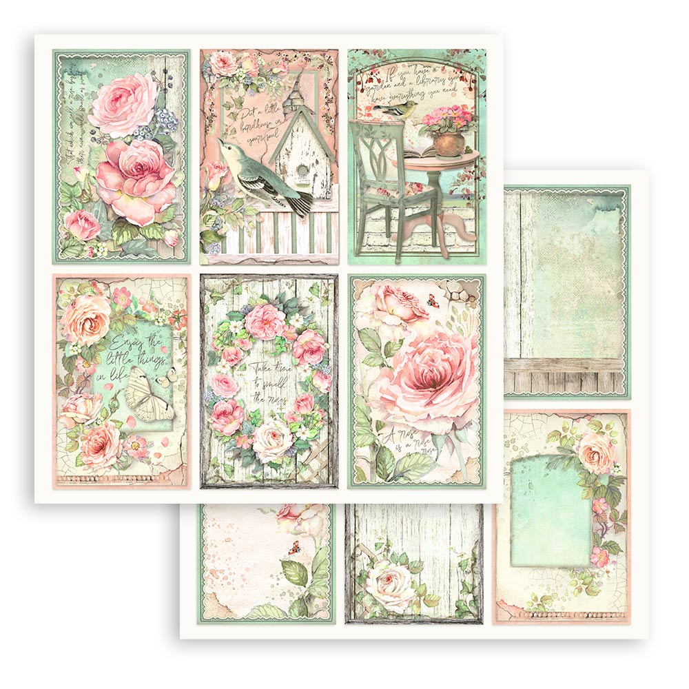 Scrapbook Paper - Stamperia - SBBS008 - 8x8 - 10sheet Pad - House of Roses