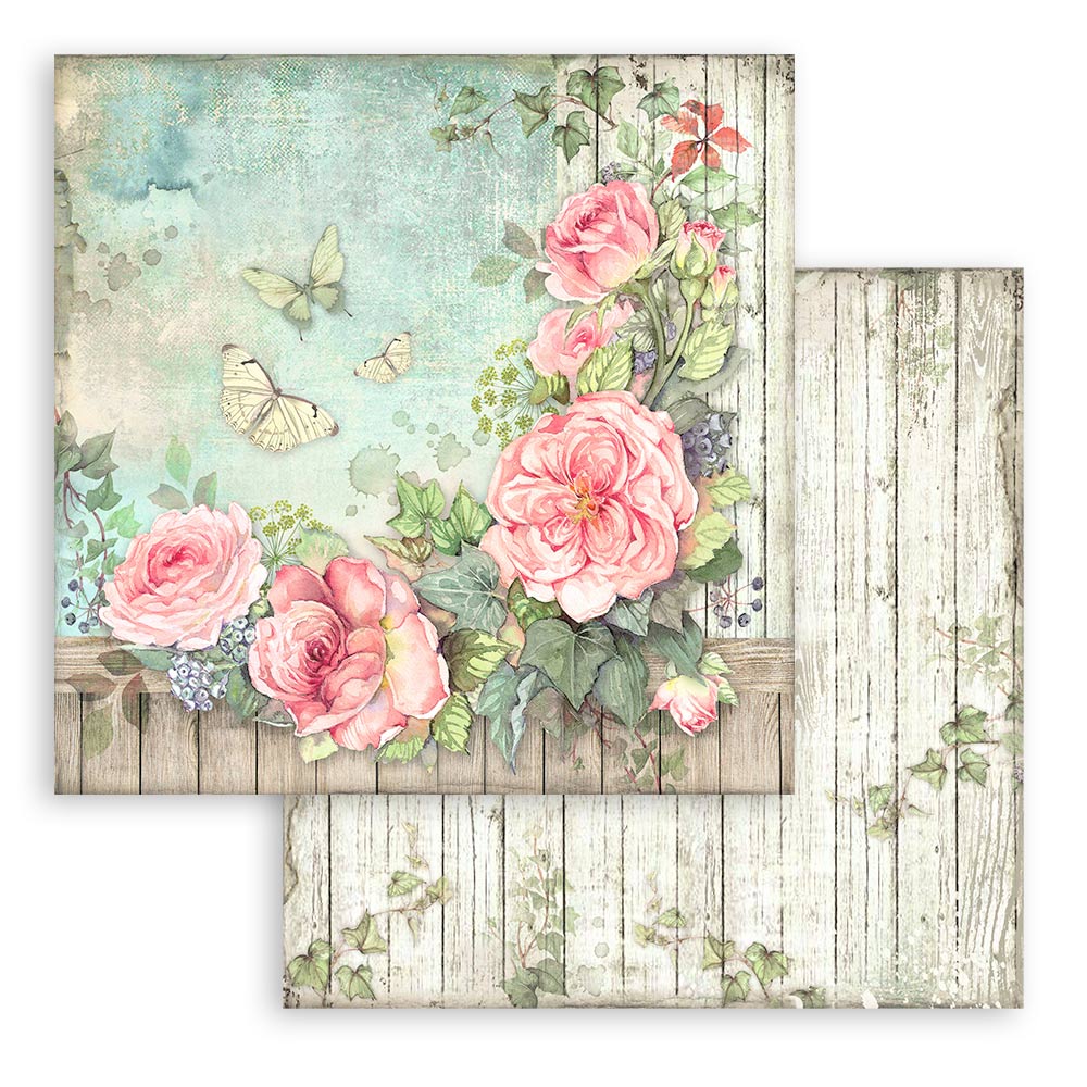 Scrapbook Paper - Stamperia - SBBS008 - 8x8 - 10sheet Pad - House of Roses