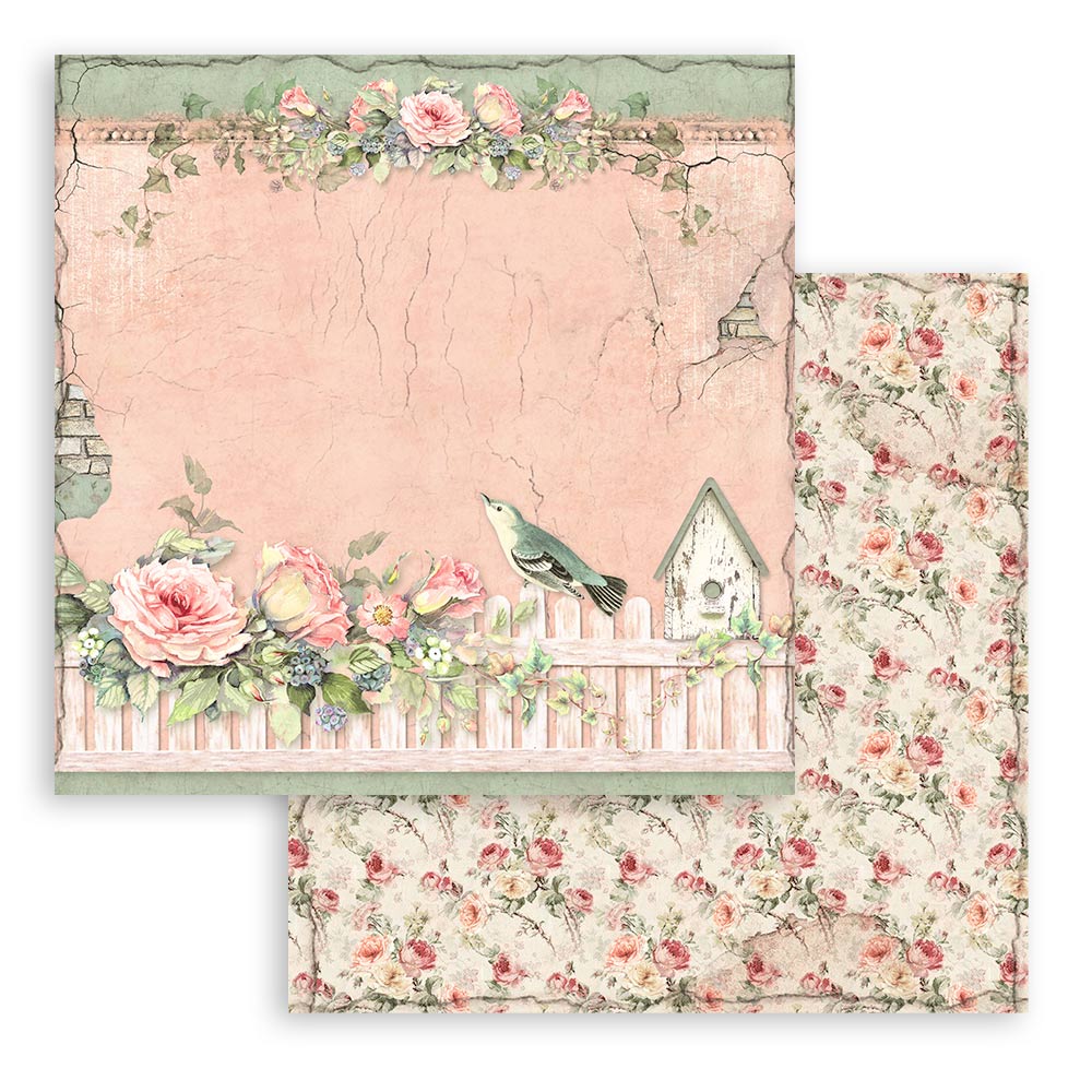 Scrapbook Paper - Stamperia - SBBS008 - 8x8 - 10sheet Pad - House of Roses