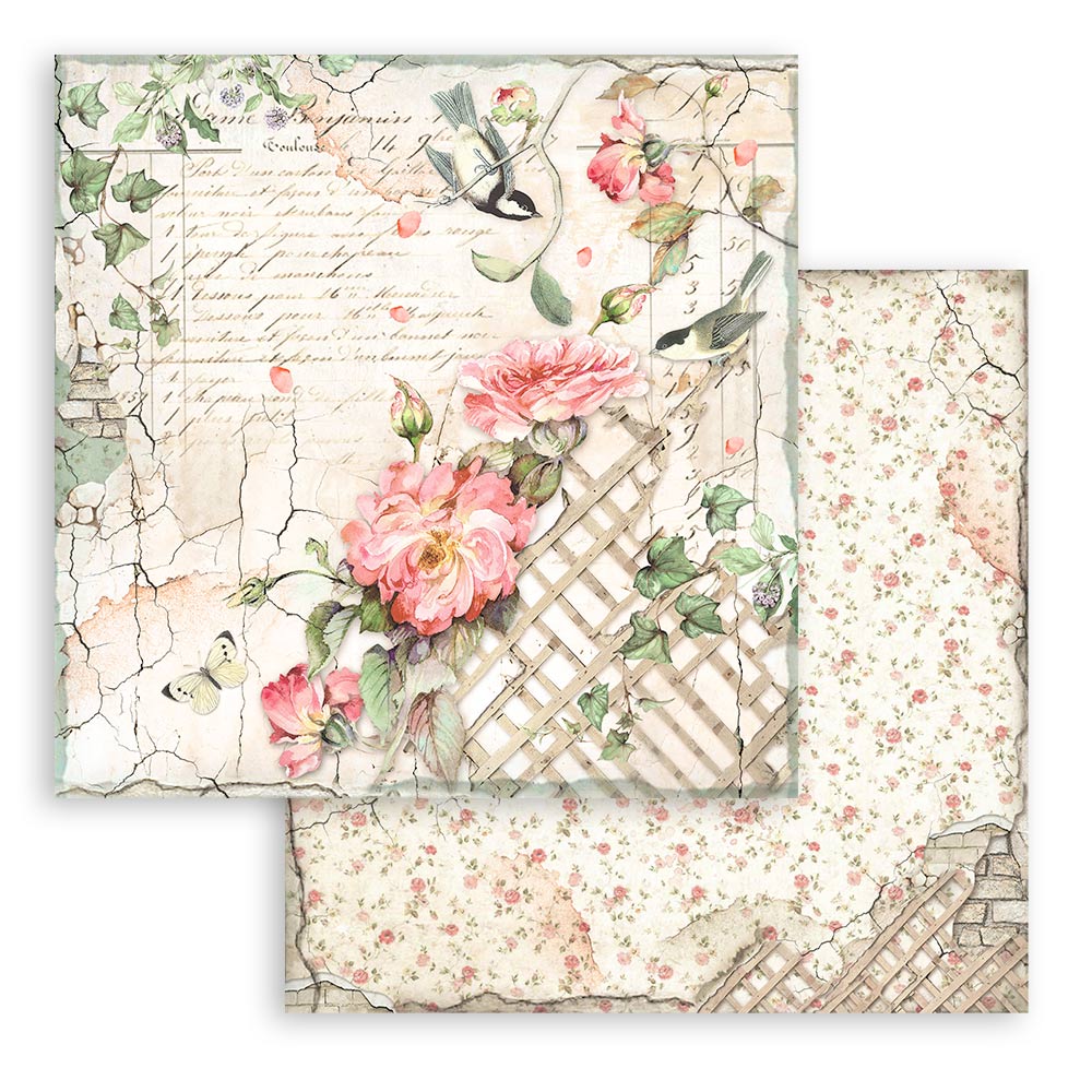 Scrapbook Paper - Stamperia - SBBS008 - 8x8 - 10sheet Pad - House of Roses