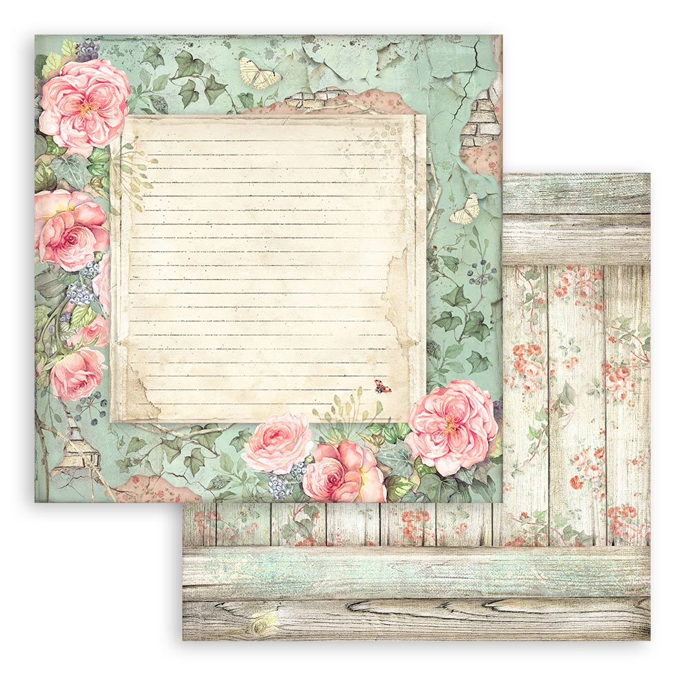 Scrapbook Paper - Stamperia - SBBS008 - 8x8 - 10sheet Pad - House of Roses