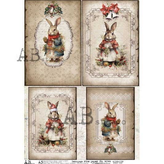 Decoupage Paper - ABstudio - A3 - AB4044 - Royal Rabbit Cards - Rice Paper