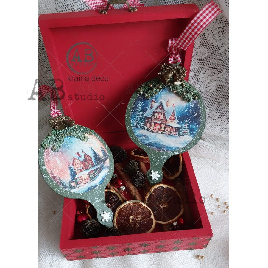 Decoupage Paper - ABstudio - A4 - AB2153 - Winter Houses - Rice Paper