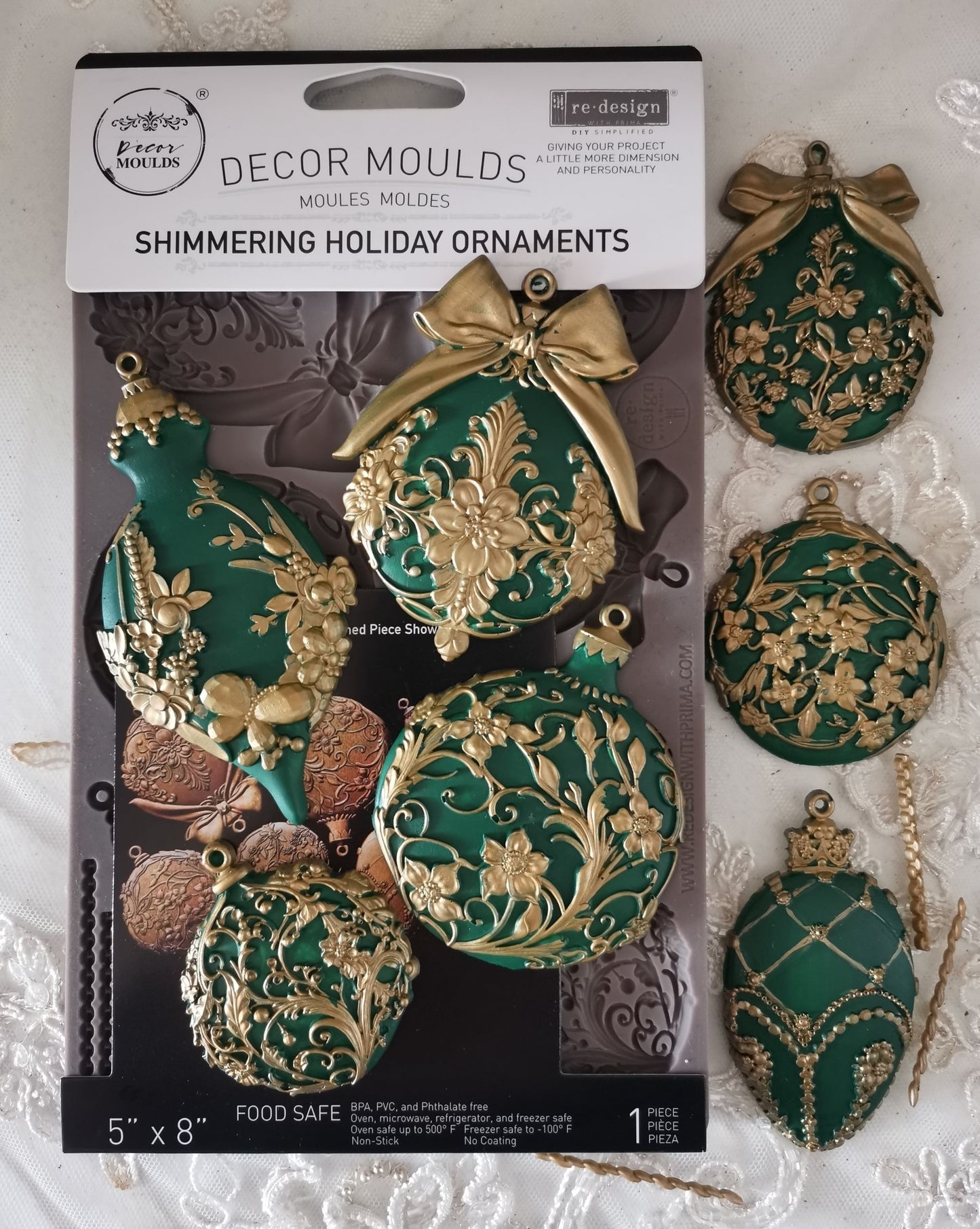 Decor Moulds - Redesign - Shimmering Holiday Ornaments - 5"X8"