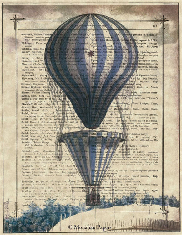 Decoupage Paper - Monahan Papers- SPS0212 Blue Balloon - 11x17