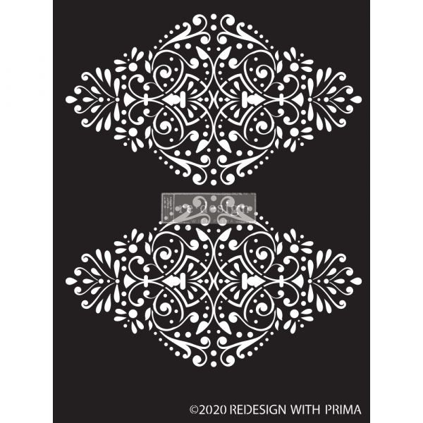 Stencils - Redesign - Dotted Flourish - 9" x 13.5" - 16ml mylar