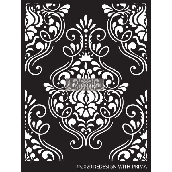 Stencils - Redesign - Flourish Emblem - 9" x 13.5" - 16ml mylar