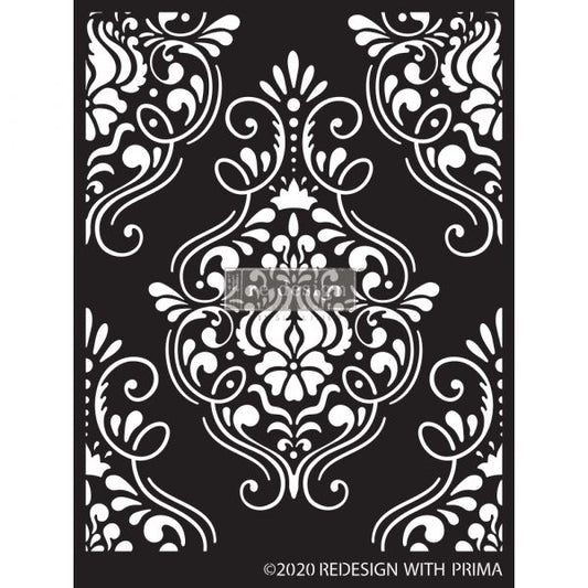 Stencils - Redesign - Flourish Emblem -  9" x 13.5" - 16ml mylar