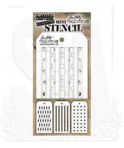 Stencils - Tim Holtz - THMST036 - Mini Shifter (Dots, Stripes, Diamonds) 3-1/8"x 6-1/4