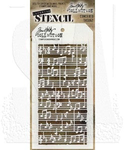 Stencils - Tim Holtz - THS067 - Concerto 4-1/2"x 8-1/2"