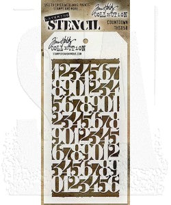 Stencils - Tim Holtz - THS058 - Countdown 4-1/2"x 8-1/2"