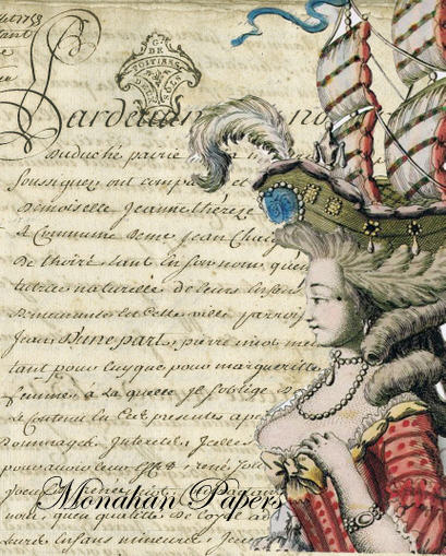 Decoupage Paper - Monahan Papers- X0131 She Sails Coiffure - 11x17