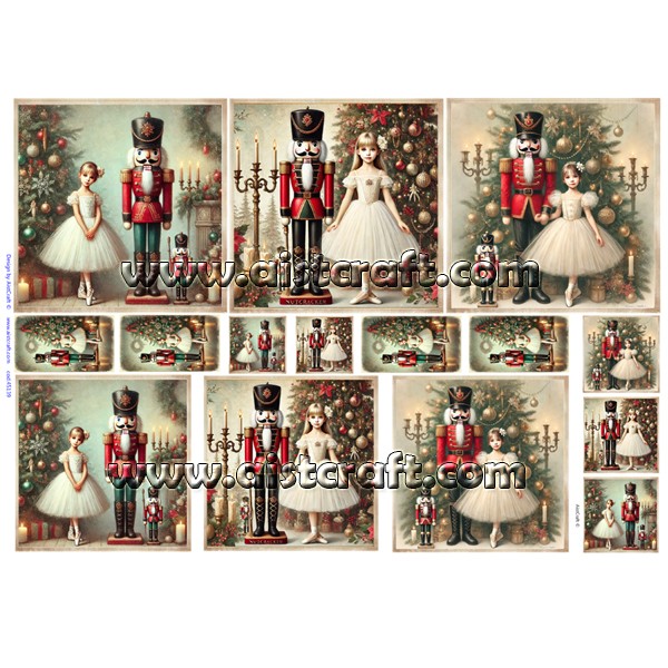 Decoupage Paper - Aistcraft - 45139 - Nutcracker and Marie - Rice Paper 11.75"x16.5"